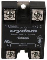 SENSATA/CRYDOM HD6090 Solid State Relay, 90 A, 660 VAC, Panel Mount, Screw, Zero Crossing