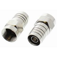 PRO SIGNAL 27-9576 Conector Coaxial / RF, F Coaxial, Macho Recto, Crimpado, RG59, Níquel