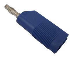 MULTICOMP 25.403.5 Banana Test Connector, 4mm, Stackable, Plug, Cable Mount, 30 A, 30 V, Nickel Plated Contacts, Blue
