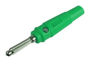 MULTICOMP 25.413.4 Banana Test Connector, 4mm, Plug, Cable Mount, 24 A, 30 V, Nickel Plated Contacts, Green