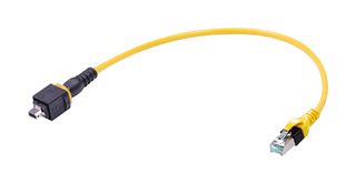 HARTING 33483447805005 Cable Ethernet, Cat6a, IX Tipo A Macho a RJ45 Macho, Amarillo, 500 mm, 19.7 "