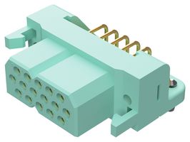 POSITRONIC DF16F4BN/AA Rectangular Power Connector, 16 Contacts, DF Series, PCB Mount, Through Hole Right Angle