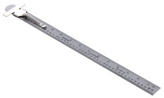 MITUTOYO 950-300 Regla con Clip para Bolsillo, Extremo en D, Acero Inoxidable, 6"