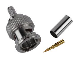 BOMAR INTERCONNECT SBC1855A Conector Coaxial / RF, BNC Coaxial, Macho Recto, Crimpado, 75 ohm, Belden 1855A, Latón