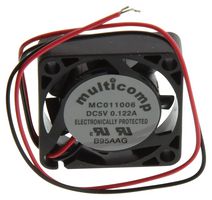 MULTICOMP MC011006 DC Axial Fan, 5 V, Square, 25 mm, 6 mm, Vapo Bearing, 3 CFM