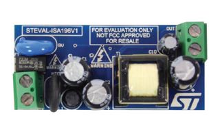 STMICROELECTRONICS STEVAL-ISA196V1 Tarjeta de Evaluación, Convertidor Reductor Alto Voltaje VIPer114LS, Fuera de Línea, Salida 5V, 1.2A