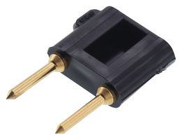 POMONA 3452-0 Double Pin Tip Plug with Shorting Bar, 3000V, 5A, Black