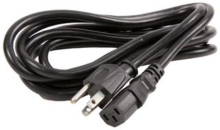 SCHURTER 6009.1315.. Cable de Alimentación, NEMA 5-15P a IEC 60320 C13, 2.44 m, 10 A, 125 VAC, Negro