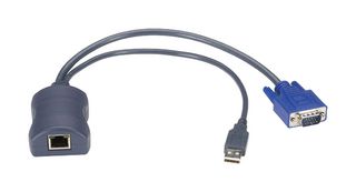 BLACK BOX KV1401A Cable Converter, RJ45 Jack to USB Type A & HD15 Plug