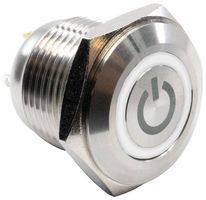 E-SWITCH PV6F240SS-301-M01 Interruptor (Switch) Antivandalismo, Iluminación de anillo, PV6 Series, 0.63 ", SPST-NO-DM