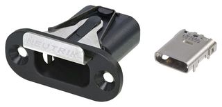 NEUTRIK NMC-C-HR Conector USB, USB Tipo C, USB 3.1, Receptáculo eléctrico, 24 Posiciones, Montaje en Chasis
