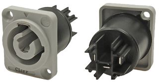 CLIFF ELECTRONIC COMPONENTS FM12315 High Power Connector, IP65, CLIFFCON-P Series, Receptacle, 250 VAC, 20 A, Panel Mount