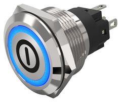 EAO 82-6151.1124.B001 Interruptor (Switch) Antivandalismo, 82 Series, 22 mm, SPDT, Momentáneo, Plano Al Ras Redondo