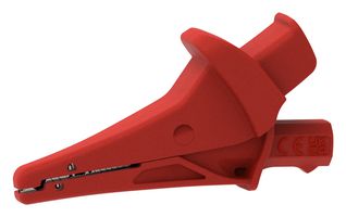 CAL TEST ELECTRONICS CT4501-2 Alligator Clip, 1.2" Max Jaw Open, 3.6" Length, 20 A, 1500 V, Red, CT4501 Series