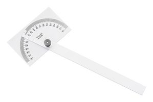STARRETT C183 Protractor, Round End, Steel, 0 ° to 180 °, 6 " Blade Length