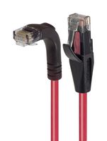 L-COM TRD695RA1RD-15 Cable Ethernet, Cat6, RJ45 90° Macho a RJ45 Macho, UTP (par trenzado sin blindaje), Rojo, 4.6 m