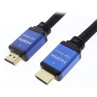 MULTICOMP PRO 24-14788 HDMI Male to Male High Speed Cable Assembly, Blue Metal Hood, CL2 Black Braid Jacket, 25 ft, 7.62 m
