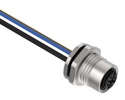 BANNER ENGINEERING BR-M12F4R9-1 Cable de Sensor, Código A, PG9, M12 Hembra, Extremo Libre, 4 Contactos, 1 m, 3.3 ft, BR-M12 Series