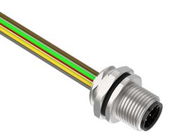 BANNER ENGINEERING BR-M12M8F9-1 Cable de Sensor, Código A, PG9, M12 Macho, Extremo Libre, 8 Contactos, 1 m, 3.3 ft, BR-M12 Series