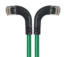 L-COM TRD695RA8GR-30 Cable Ethernet, Cat6, RJ45 90° Macho a RJ45 90° Macho, UTP (par trenzado sin blindaje), Verde