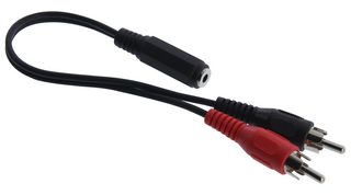 MULTICOMP PRO PSG03482 Cable de Audio / Video, 3.5mm Estéreo Hembra, 2 Enchufes de Audio Macho/RCA, 6 ", 152 mm, Negro
