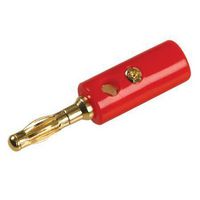 MULTICOMP PRO PSG03480 Conector Banana para Pruebas, Macho, Montaje de cable, Contactos con Recubrimiento de Oro, Rojo