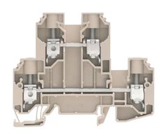 WEIDMULLER 1186740000 DIN Rail Mount Terminal Block, 4 Positions, 18 AWG, 6 AWG, 10 mm², Screw, 57 A