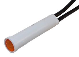 WAMCO WL-2111A3 Neon Indicator, Non Relampable, 230 V, Wire Leaded, Amber, 7.87 mm, Round with Flat Top, 1.5 mA