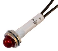 WAMCO WL-6010M1 Indicador Neón, Lente No Reemplazable, 125 V, Conexión de Cable, Rojo, 9.65 mm, Abovedada, 1.5 mA