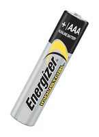 ENERGIZER EN92 Battery, Industrial, 1.5 V, AAA, Alkaline, 1.1 Ah, Raised Positive and Flat Negative, 1