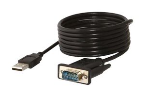 LAUREL ELECTRONICS CBL02 Computer Cable, D Sub 9 Position Plug, USB A Plug, 6 ft, 1.8 m, Black