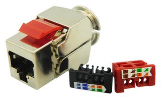 STEWART CONNECTOR SS-77100-015 Modular Connector, ARJ45 Jack, 1 x 1 (Port), 8P8C, Cat8.2, Cable Mount, Panel Mount