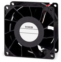 NMB TECHNOLOGIES 08038DA-12S-EW-E6 DC Axial Fan, 12 V, Square, 80 mm, 38 mm, Ball Bearing, 118 CFM