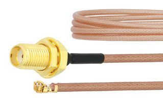 FAIRVIEW MICROWAVE FMCA1004-9 Cable RF / Coaxial ensamblado, 9 ", 228.6 mm, RG178-DS, SMA Jack Pasamuro, UMCX 5-2.5 Macho