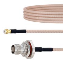 FAIRVIEW MICROWAVE FMCA1425-4 RF / Coaxial Cable Assembly, Snap-On, 4 ", 101.6 mm, RG316, MMBX Plug, TNC Bulkhead Jack, 50 ohm