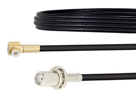 FAIRVIEW MICROWAVE FMCA1435-4 RF / Coaxial Cable Assembly, Snap-On, 4 ", 101.6 mm, RG174A/U, MMBX Right Angle Plug