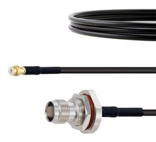 FAIRVIEW MICROWAVE FMCA1442-8 RF / Coaxial Cable Assembly, Snap-On, 8 ", 203.2 mm, RG174, MMBX Plug, TNC Bulkhead Jack, 50 ohm