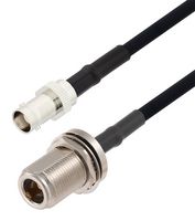 FAIRVIEW MICROWAVE FMCA2708-100CM RF / Coaxial Cable Assembly, 3.3 ft, 1 m, RG223, BNC Jack, N Type Bulkhead Jack, 50 ohm