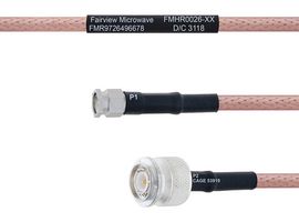 FAIRVIEW MICROWAVE FMHR0026-18 RF / Coaxial Cable Assembly, 18 ", 457.2 mm, RG142, SMA RP Plug, TNC RP Plug, 50 ohm