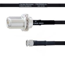 FAIRVIEW MICROWAVE FMHR0048-30 Cable RF / Coaxial ensamblado, 30 ", 762 mm, RG223, Tipo-N Hembra Mamparo, RP SMA Macho, 50 ohm