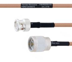 FAIRVIEW MICROWAVE FMHR0058-18 Cable RF / Coaxial ensamblado, 18 ", 457.2 mm, RG400, BNC Macho PR, Tipo N Macho PR, 50 ohm