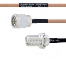 FAIRVIEW MICROWAVE FMHR0066-36 Cable RF / Coaxial ensamblado, 36 ", 914.4 mm, RG400, Tipo N Macho PR, Tipo-N Hembra Mamparo