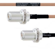 FAIRVIEW MICROWAVE FMHR0069-30 Cable RF / Coaxial ensamblado, 30 ", 762 mm, RG400, N Type Bulkhead Jack, N Type Bulkhead Jack