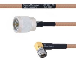 FAIRVIEW MICROWAVE FMHR0071-36 Cable RF / Coaxial ensamblado, 36 ", 914.4 mm, RG400, Tipo N Macho PR, SMA RP Macho Ángulo Recto