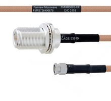 FAIRVIEW MICROWAVE FMHR0076-12 Cable RF / Coaxial ensamblado, 12 ", 305 mm, RG400, N Type Bulkhead Jack, SMA RP Plug, 50 ohm