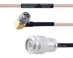 FAIRVIEW MICROWAVE FMHR0097-16 Cable RF / Coaxial ensamblado, 16 ", 406.4 mm, RG316, SMA RP Right Angle Plug, TNC RP Plug