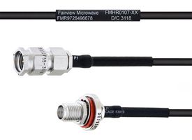 FAIRVIEW MICROWAVE FMHR0107-16 Cable RF / Coaxial ensamblado, 16 ", 406.4 mm, RG174, SMA RP Plug, SMA Jack Pasamuro, 50 ohm