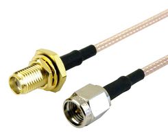 FAIRVIEW MICROWAVE FMC0211315-24 RF / Coaxial Cable Assembly, 24 ", 610 mm, RG316, SMA Plug, N Type Bulkhead Jack, 50 ohm