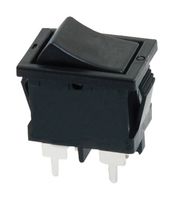 ARATAS (FORMERLY OMRON COMPONENTS) A8L-21-15N2 Rocker Switch, DPST, Non Illuminated, Panel Mount, Black, A8L Series