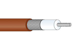 HUBER+SUHNER RG_196_A/U Coaxial Cable, 100 ft, RG196, RG196A/U, SPCCS (Silver Plated Copper Coated Steel), 1.83 mm, 50 ohm